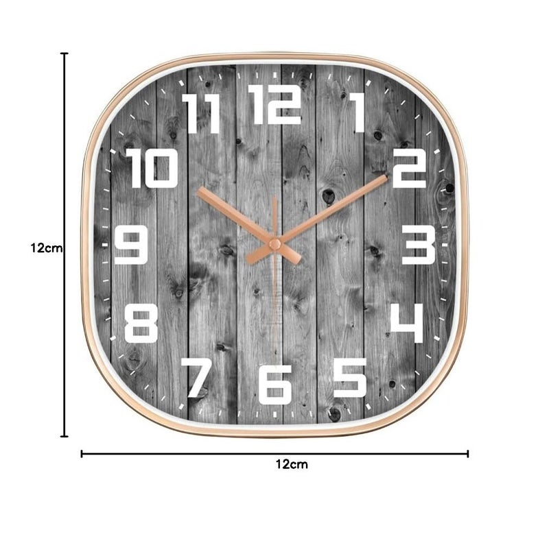 STAR WORK Quartz 12 Inches Premium Wall Clock for Home Stylish Latest Modern Design | Non Ticking Silent Wall Clock - Zero Sound & Disturbance Analog Clock (Oak Wooden Square) - Image 2