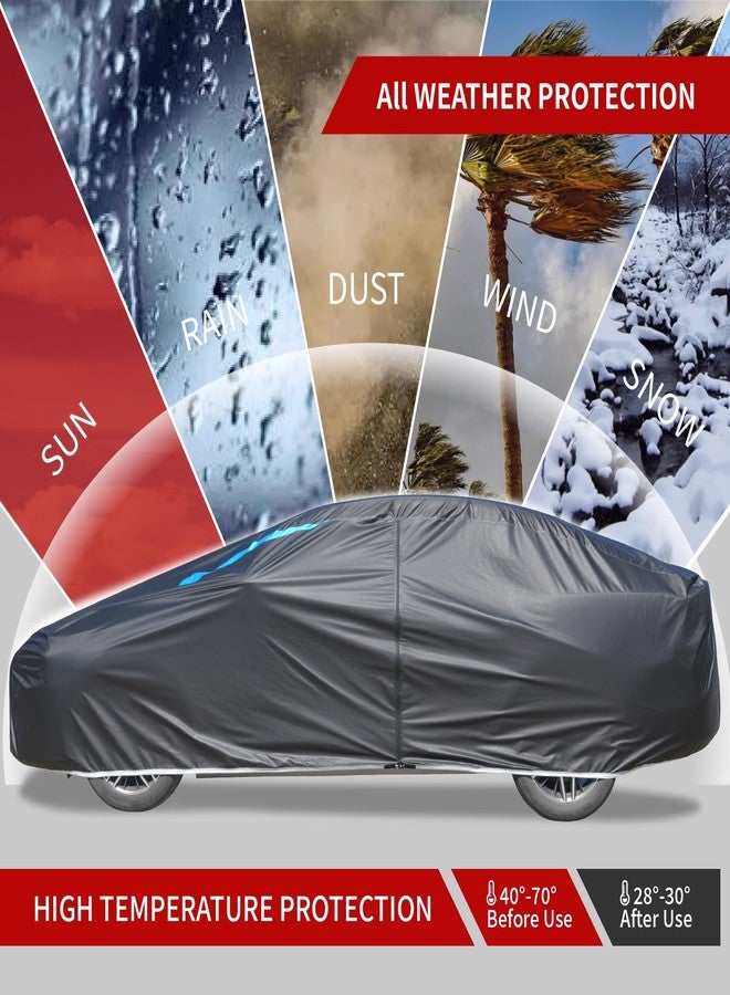 WMCHEYI Car Covers for Automobiles, 6 Layers Car Cover Waterproof All Weather, Outdoor Car Cover Sun UV Rain Snow Wind Protection, Full Exterior Cover Fit for 201"(201 * 75 * 59 inch) Sedan - Image 5