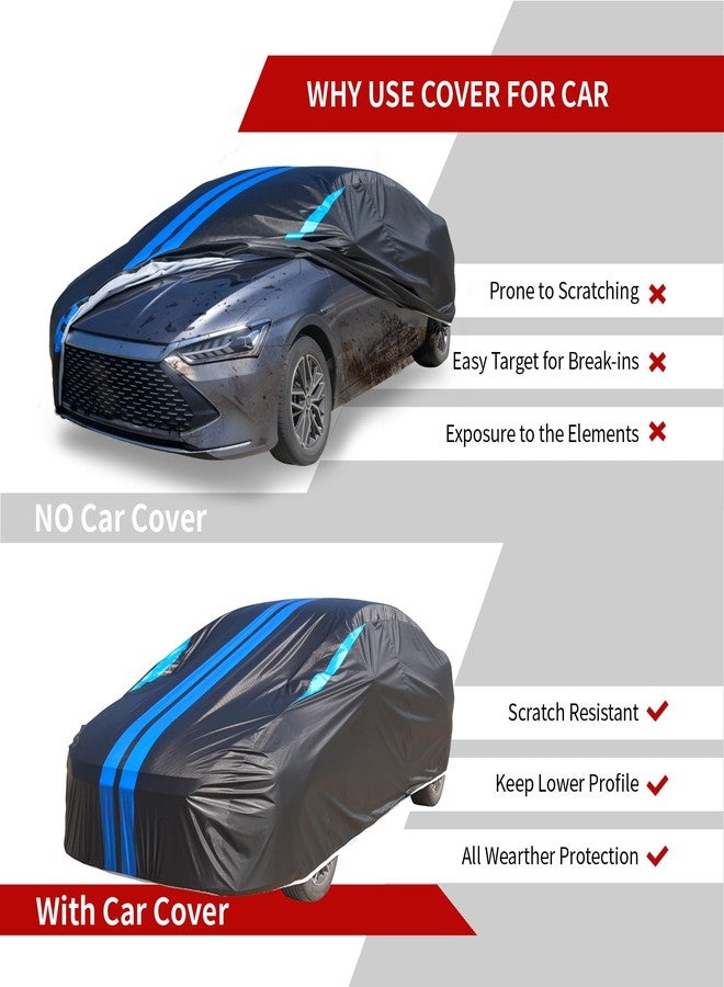 WMCHEYI Car Covers for Automobiles, 6 Layers Car Cover Waterproof All Weather, Outdoor Car Cover Sun UV Rain Snow Wind Protection, Full Exterior Cover Fit for 201"(201 * 75 * 59 inch) Sedan - Image 3
