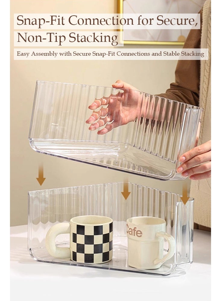 فورثكان رف تخزين زاوي (عبوة من 3 قطع)، تصميم قابل للتكديس، رف تخزين مستحضرات التجميل والعناية بالبشرة، منظم عطور ومستحضرات تجميل، رف توابل للمطبخ - Image 4