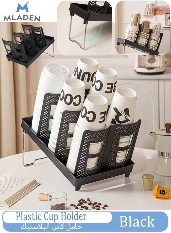 MLADEN High Quality Cup and Lid Organizer Plastic Cup Holder for Coffee Tools Shop and Party Compatible Replacement Part Barista The Kitchen And Restaurants Black - Image 1