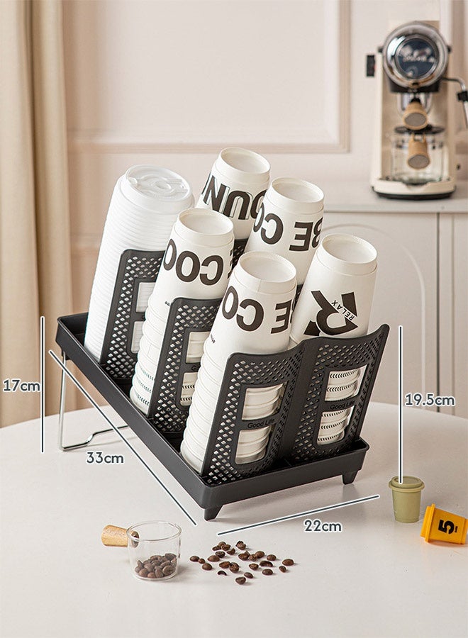 MLADEN High Quality Cup and Lid Organizer Plastic Cup Holder for Coffee Tools Shop and Party Compatible Replacement Part Barista The Kitchen And Restaurants Black - Image 2