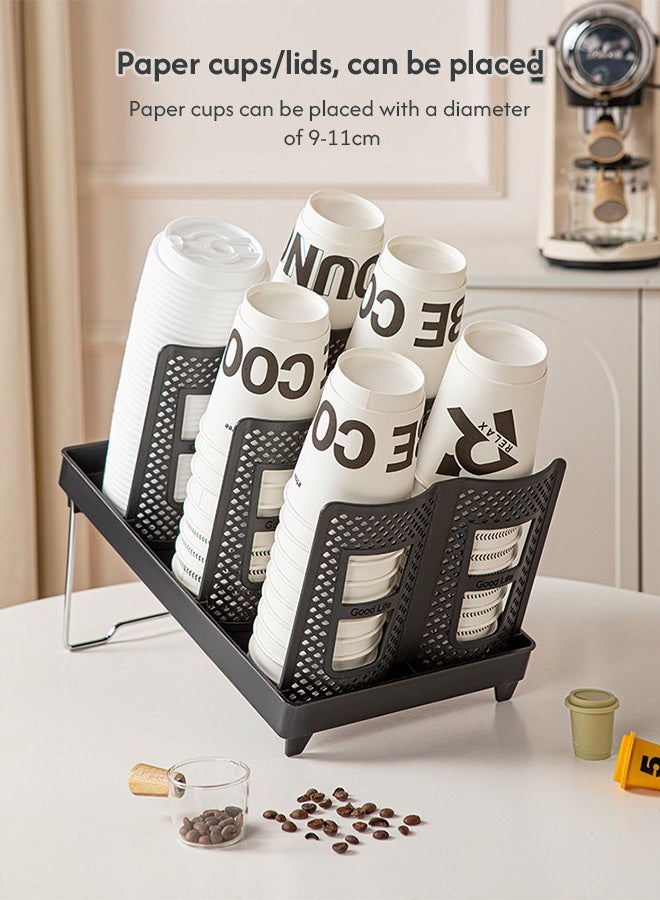 MLADEN High Quality Cup and Lid Organizer Plastic Cup Holder for Coffee Tools Shop and Party Compatible Replacement Part Barista The Kitchen And Restaurants Black - Image 5