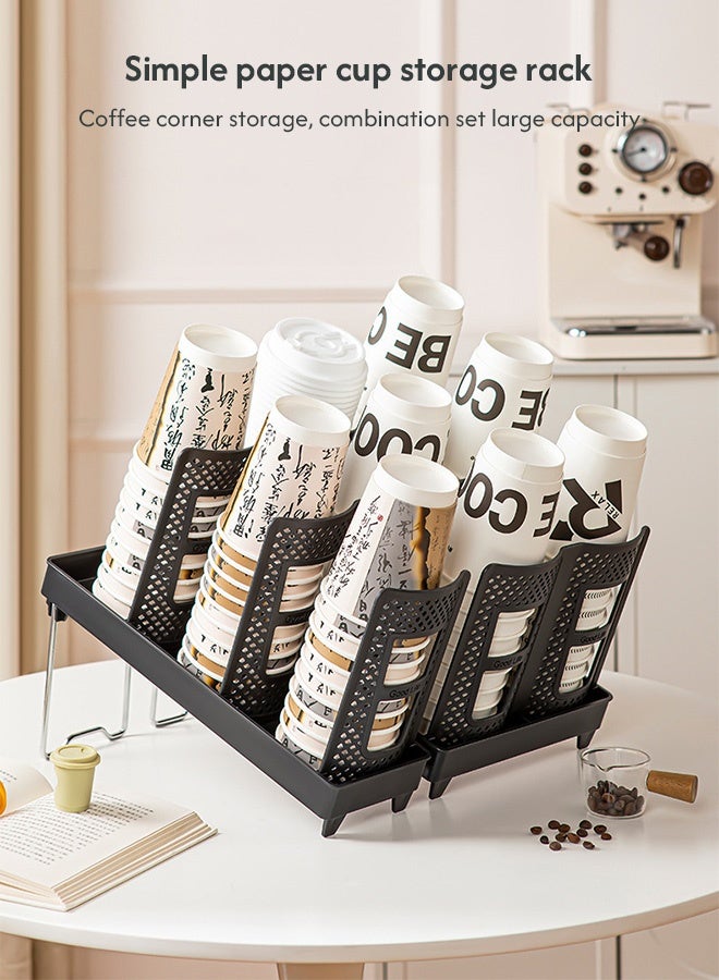 MLADEN High Quality Cup and Lid Organizer Plastic Cup Holder for Coffee Tools Shop and Party Compatible Replacement Part Barista The Kitchen And Restaurants Black - Image 3