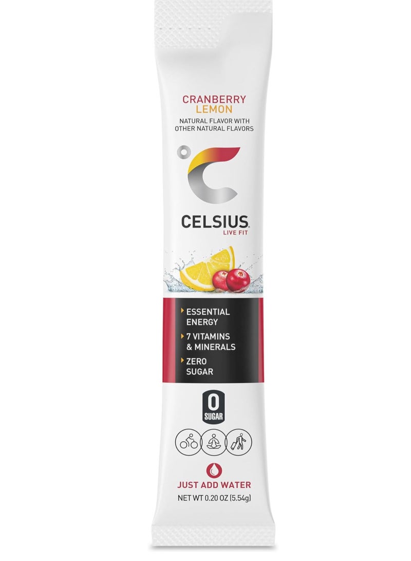 CELSIUS On-the-Go Powder Packets Cranberry Lemon, Essential Energy 2.6oz ( 73.36g) - Image 3