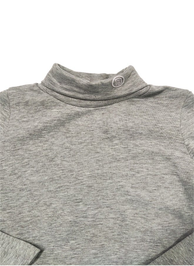 Bashayer Light grey winter blouse with high neck  - Image 2