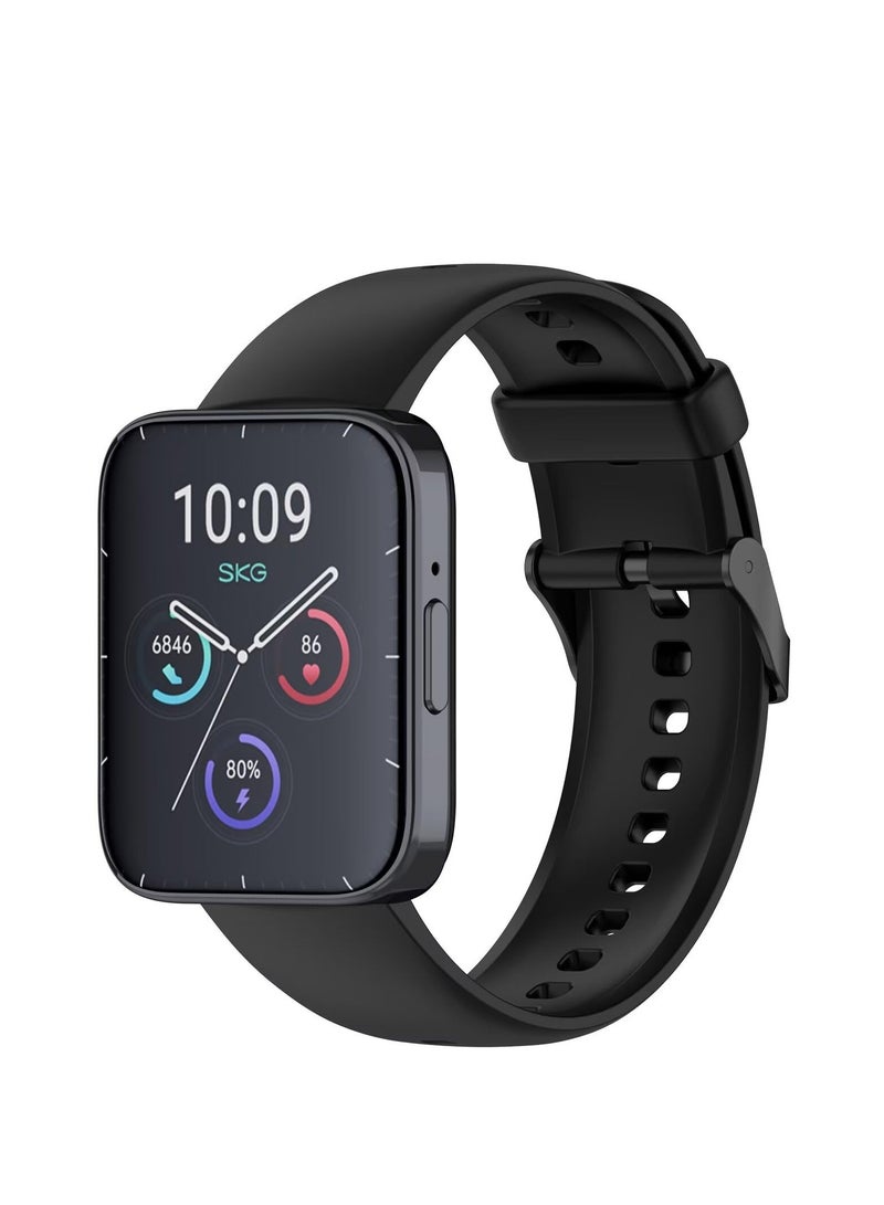 Watch Strap Compatible with SKG V9 Pro/SKG V9 TPU Silicone Soft and Comfortable Replacement Wristband Bands Bracelet (Black) - Image 1