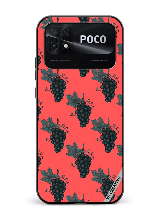 VR CREATIVE Protective Case Cover For Xiaomi Poco C40 Grape Design Multicolour - Image 1
