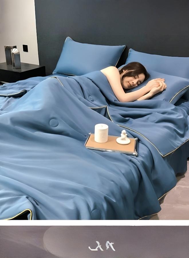 Luxury 4-Piece Washable Summer Bedding Set with Lace & Temperature Control - Image 4