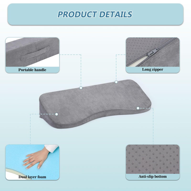 TANYOO Long Wedges for Bed Positioning Pillow for After Surgery Curved Shaped Medical Wedge Pillows for Seniors to Prevent Bed Sore and Improve Healing Process No-Slip Bottom Height 5 Inch - Image 5