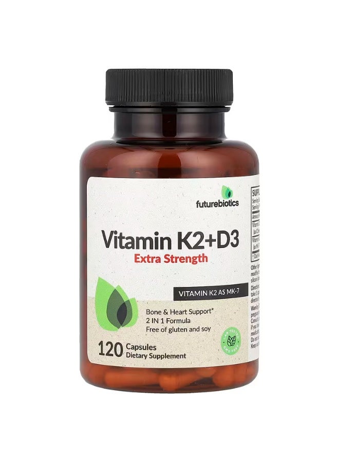 Futurebiotics, Vitamin K2 + D3, 120 Capsules - Image 1