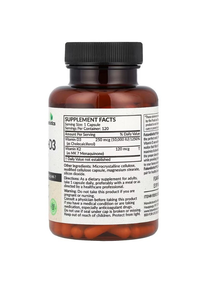 Futurebiotics, Vitamin K2 + D3, 120 Capsules - Image 2