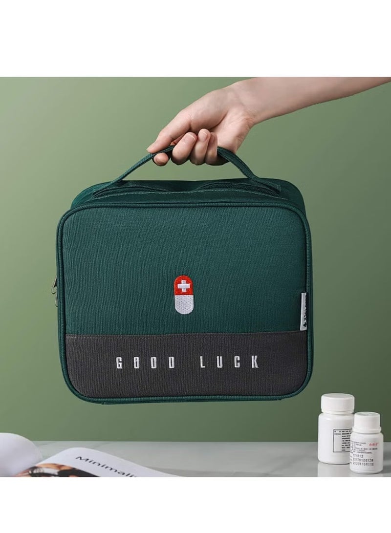 Ailily 2 Size Empty First Aid Bags with Small Medical Pouch, Insulated Survival Medicine Bag, Portable Medication Travel Carrying Case with Handle for Car Home Camping Office Workplace  - Image 3
