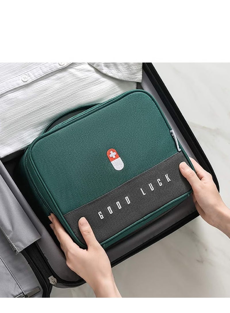Ailily 2 Size Empty First Aid Bags with Small Medical Pouch, Insulated Survival Medicine Bag, Portable Medication Travel Carrying Case with Handle for Car Home Camping Office Workplace  - Image 5