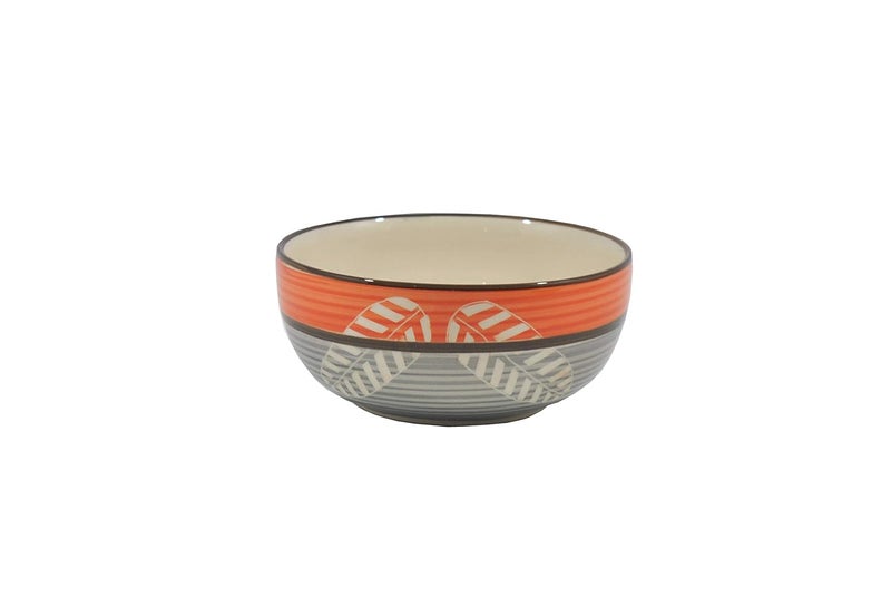 Caffeine Ceramic Handmade Ancient Orange Leaf Dinner Set (19 pcs Microwave Safe & Dishwasher Safe) - Image 4