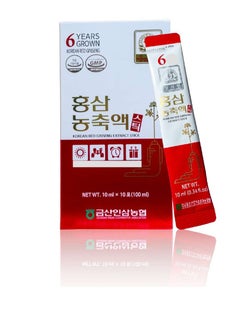 Korean Ginseng of Samjiwon Pure Red Ginseng Extract Stick, 6Years Grown, Energy Boost, Immune Boost,GMP Standards,10ml x 10 Sticks  - Image 1
