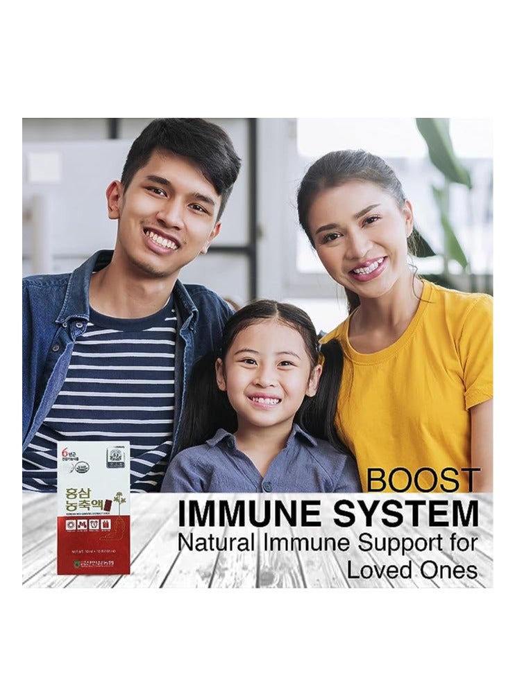 Pure Red Ginseng Extract Stick 6 Years Grown Energy Boost Immune Boost GMP Standards 10ml 10Pcs