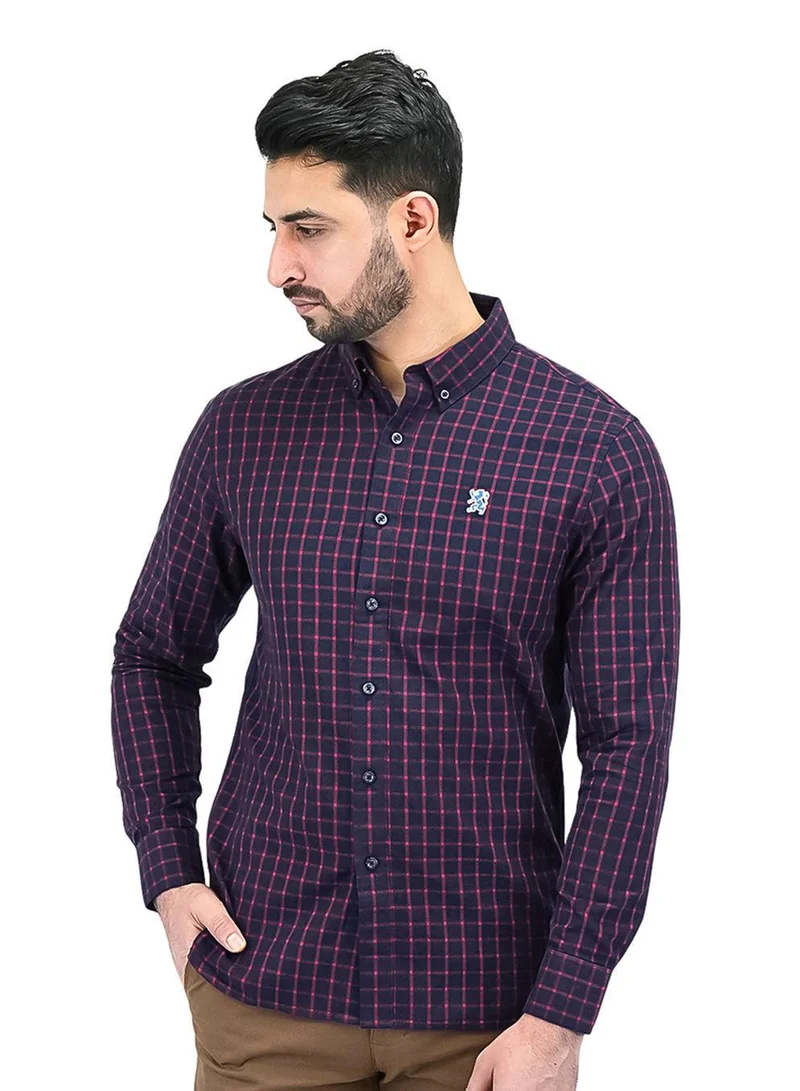 GIORDANO Men's Cotton Oxford Full Opening Long Sleeve Slim Fit Shirt