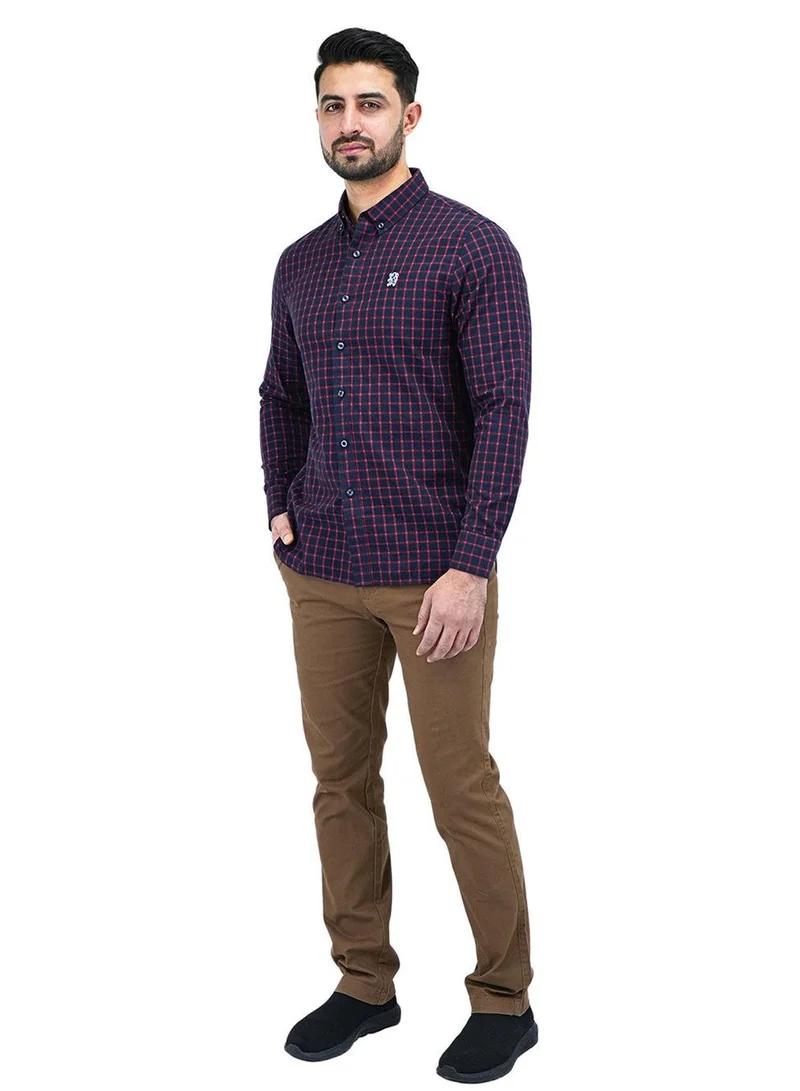 GIORDANO Men's Cotton Oxford Full Opening Long Sleeve Slim Fit Shirt