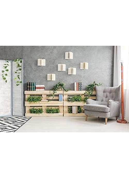 YongFoto - YongFoto 8x65ft Interior Room Backdrop for Photography Wooden Bookshelf Green Plants Screen Armchair Grey Lounge Background Modern Home Banner Decor Live Video Portrait Photo Studio Props - Image 1