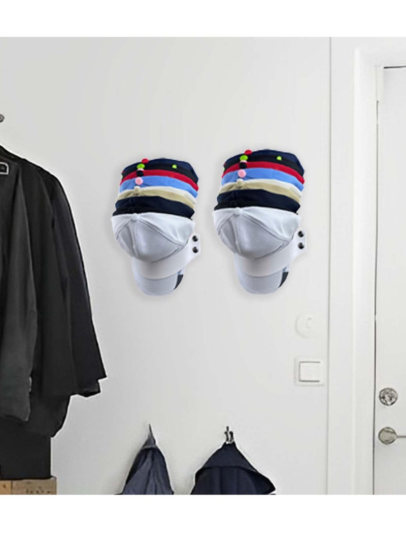 Wall Mounted Hat Rack Set, 2 Pieces PU Hat Organizer for Baseball Caps, Includes Screws and Rubber Pads for Easy Installation  - Image 3