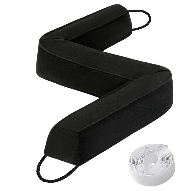 Comfyanno Door Draft Stopper Weighted Draft Stopper For Bottom Of Door 36 Inch Under Door Gap Cold Air Blocker Light Wind Noise Sound Guard - Fits 2'' Door Gap 2.2Lbs Black - Image 1