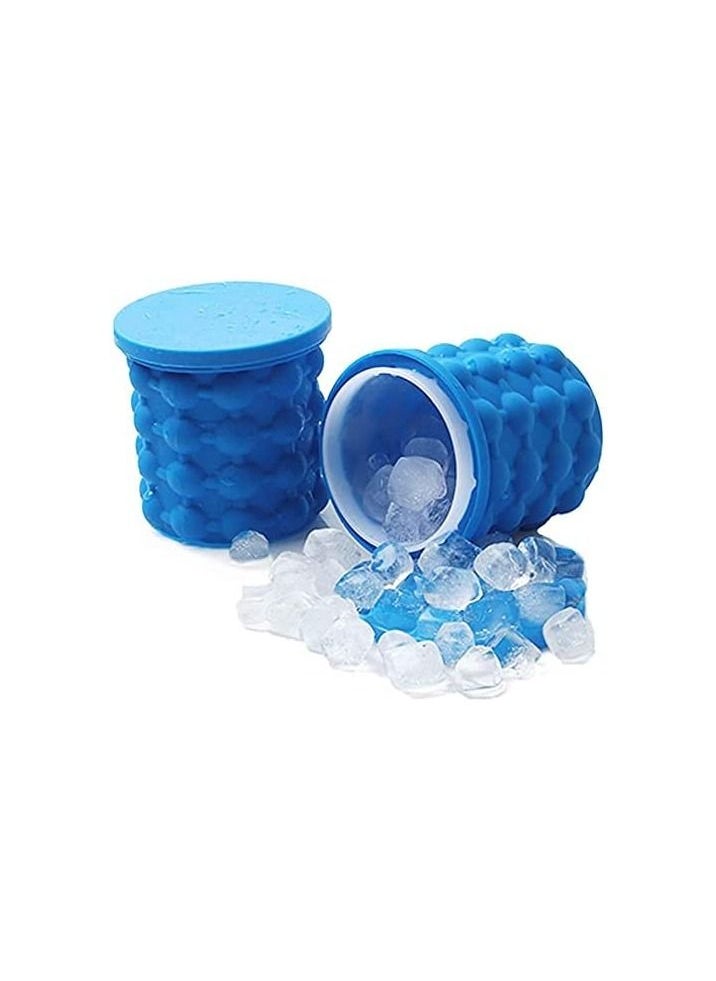 Generic - Ice Cube Maker Silicone Bucket with Lid Makes Small Size Nugget Ice Chips for Soft Drinks, Cocktail Ice, Wine On Ice, Crushed Ice Maker Cylinder Ice Trays, Ice Cup Maker Mold, Ice Holder - Image 1