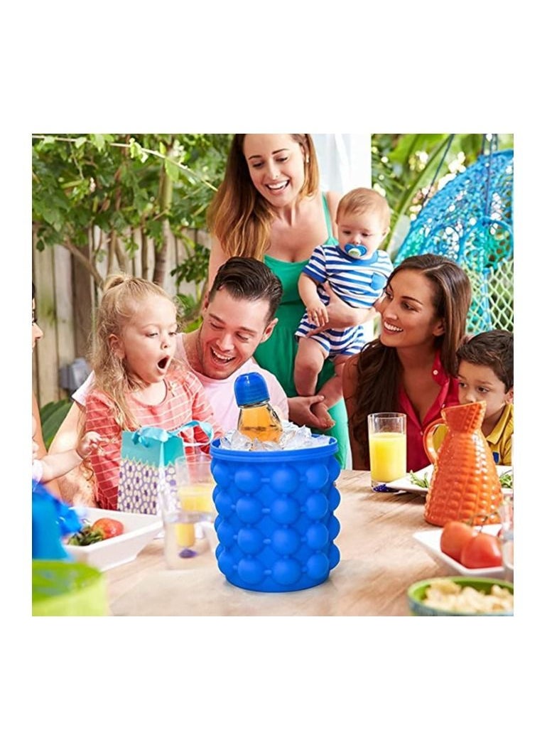 Generic - Ice Cube Maker Silicone Bucket with Lid Makes Small Size Nugget Ice Chips for Soft Drinks, Cocktail Ice, Wine On Ice, Crushed Ice Maker Cylinder Ice Trays, Ice Cup Maker Mold, Ice Holder - Image 1