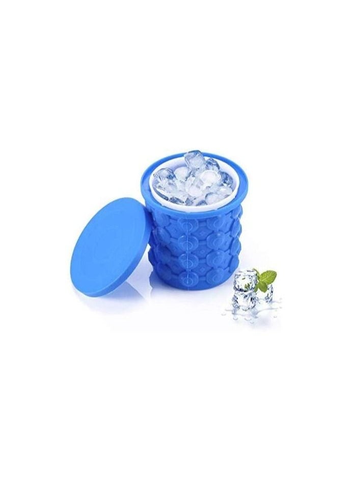 Generic - Ice Cube Maker Silicone Bucket with Lid Makes Small Size Nugget Ice Chips for Soft Drinks, Cocktail Ice, Wine On Ice, Crushed Ice Maker Cylinder Ice Trays, Ice Cup Maker Mold, Ice Holder - Image 1