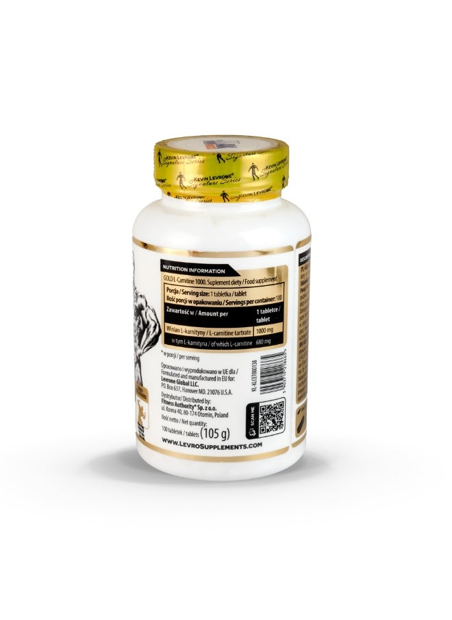 KEVIN LEVRONE Kevin Levrone Gold L-carnitine 1000 100 tablets 100 Serving  - Image 3