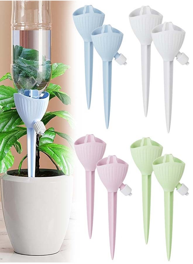 Cynthia Plant Self Watering Spikes Indoor Outdoor Plastic Bottle Garden Plant Drip Irrigation Automatic Device Spike System Plants Watering with Drip Adjustable Control Valve 8 Pack  - Image 1