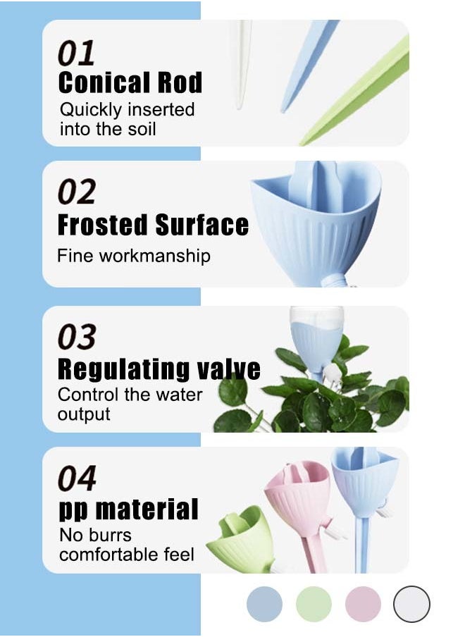 Cynthia Plant Self Watering Spikes Indoor Outdoor Plastic Bottle Garden Plant Drip Irrigation Automatic Device Spike System Plants Watering with Drip Adjustable Control Valve 8 Pack  - Image 2