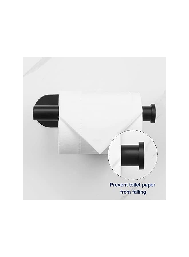 S-TOP Toilet Paper Holder Self Adhesive, Premium Thicken SUS304 Stainless Steel Rustproof Adhesive Toilet Roll Holder no Drilling for Bathroom, Kitchen, Washroom (1 Pack, Matte Black) - Image 4