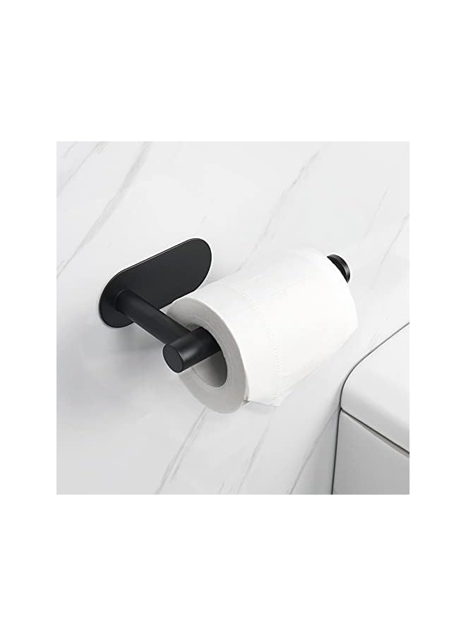 S-TOP Toilet Paper Holder Self Adhesive, Premium Thicken SUS304 Stainless Steel Rustproof Adhesive Toilet Roll Holder no Drilling for Bathroom, Kitchen, Washroom (1 Pack, Matte Black) - Image 5