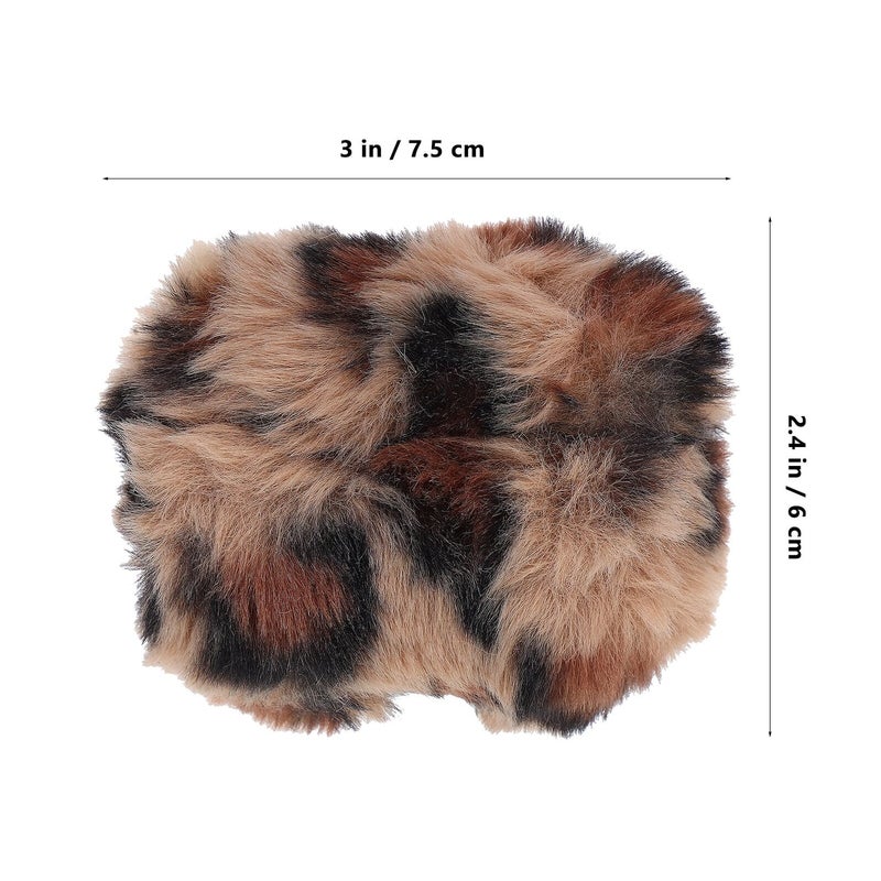Gold Leopard Plush Earphone Protective Case Cute Fluffy Earbuds Cover Dust Scratch Resistant - Image 3