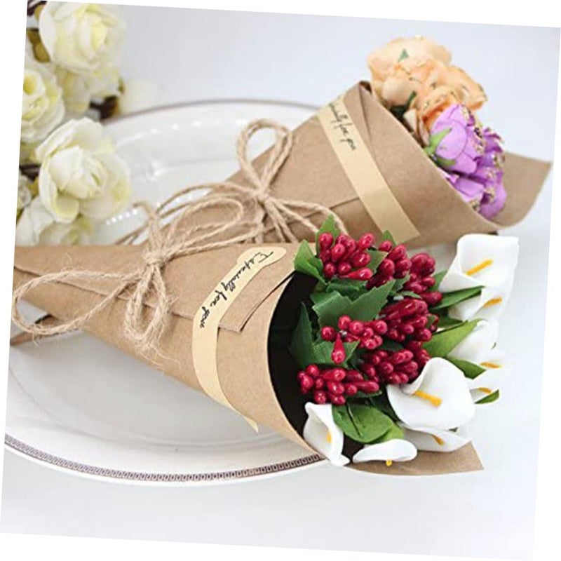 Kraft Paper Petal Cones 60 Pack Sturdy Confetti Holders For Wedding Decorations - Image 5
