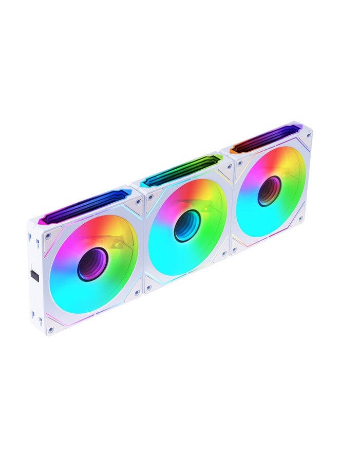 Play Jia Wanji Xingchen Pro Building Block Fan, White Forward Three-pack, 12cm Water-cooled Case Fan Module, Wireless Splicing/argb Synchronized Lighting/pwm Temperature Control - Image 4