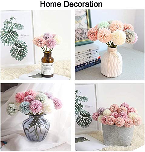 Louiesya Halloween Decoration Artificial Flowers, 10Pcs Fake Flowers Silk Artificial Chrysanthemum Ball Hydrangea Bridal Wedding Bouquet for Home Garden Party Wedding Decor (Black, 10 Pcs) - Image 4