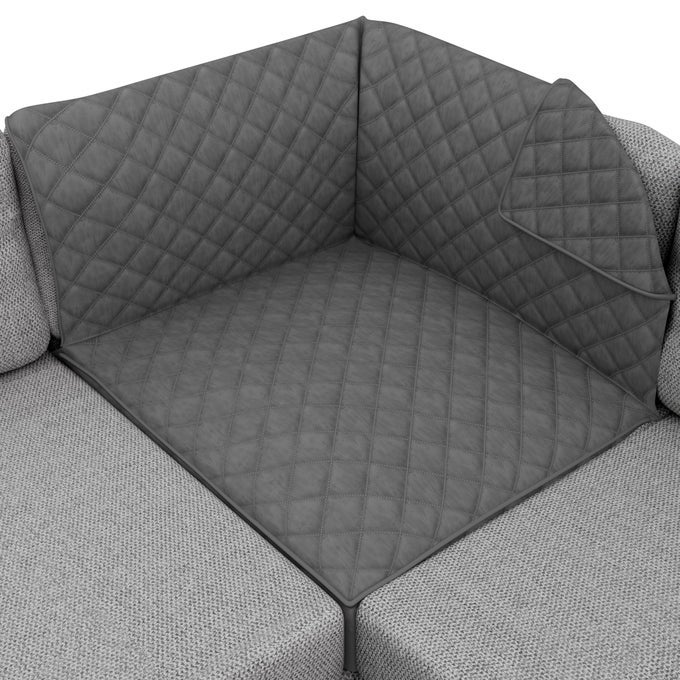 PATENTED SECTIONAL COUCH SLIP COVER CUSHION PROTECTOR US DESIGNED REVERSIBLE STAIN AND DOG TEAR RESISTANT SLIPCOVER 30X30 INCH SEAT WASHABLE COVERS FOR DOGS PETS CHARCOAL