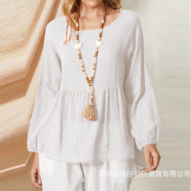 بلوزة نسائية بأكمام منتفخة - Image 3