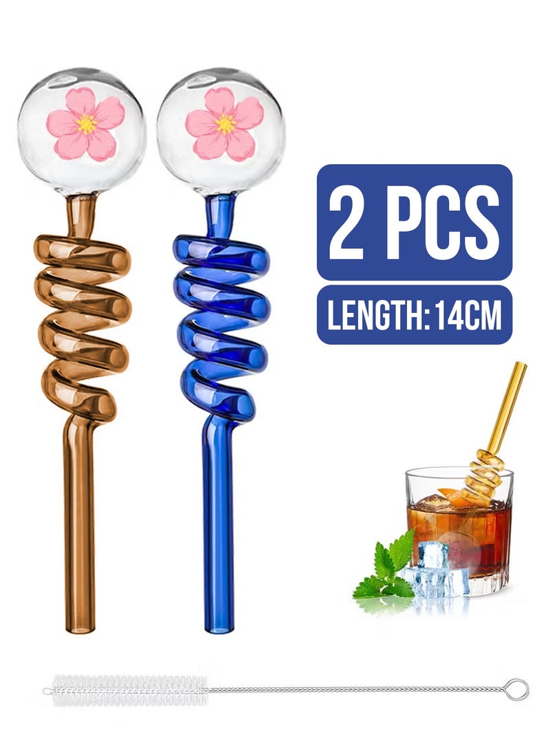 Premium Heat-Resistant Glass Straw Set (2PCS) – High Borosilicate Tube for Smooth Airflow, Durable, Reusable & Easy Cleaning - Image 1