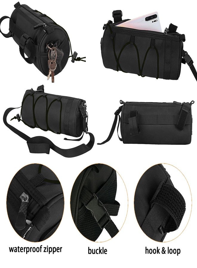 SCORYULE Back Bike Handlebar Bag, Small Bicycle Handle Bar Bag, Handy Front Bike Bags, Handlebar Storage Pouch Pack with Shoulder Strap, Little Mountain Road Bike Barrel Bag - Image 4