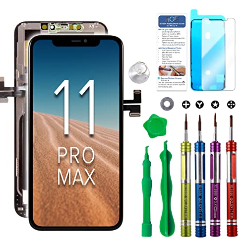 Ace Tech Cellular LCD Screen Replacement Compatible with iPhone 11 Pro Max 6.5 inch (Model A2161, A2220, A2218) 3D Touch Screen Display Digitizer Frame Assembly Repair Kit with Repair Tools - Image 1
