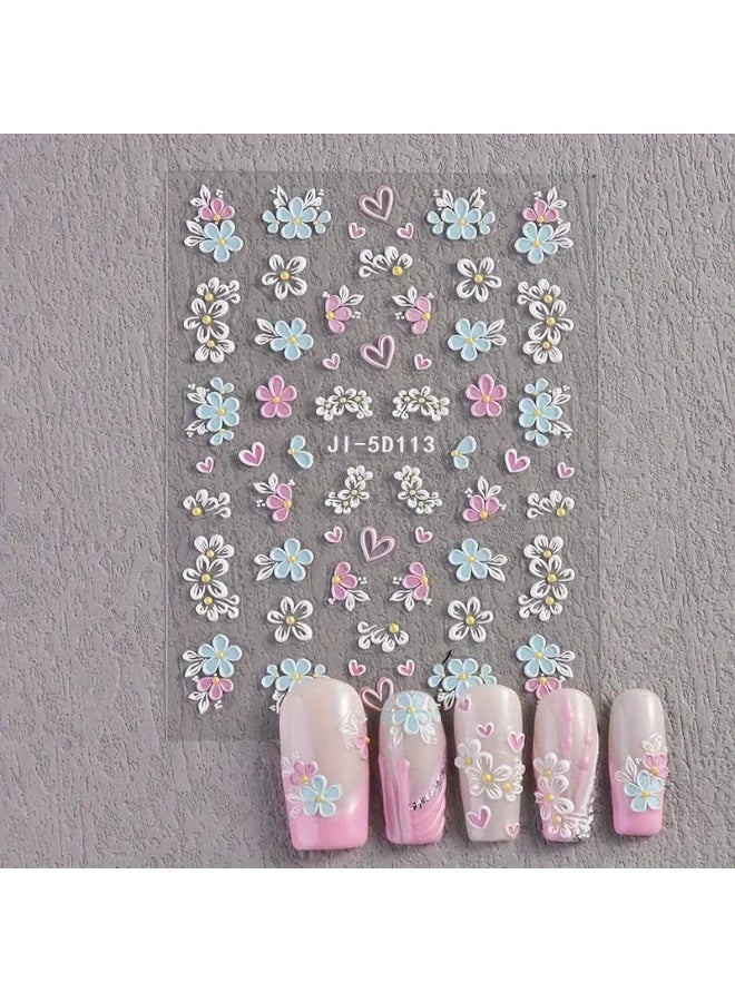 Modern 5D nail stickers - 3D for an attractive nail look in minutes - High-quality sticker compatible with nail polish and gel. - Image 1