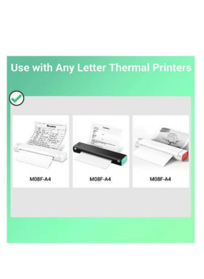 Generic Thermal Printing Paper A4, Compatible for M08F and HPRT MT800 MT800Q Portable Printers, 8.27x11.69in (200 sheets)  - Image 4
