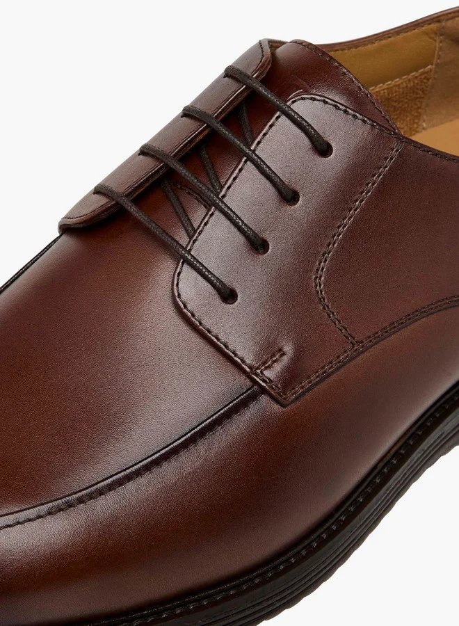 DUCHINI Men's Solid Lace-Up Derby Shoes