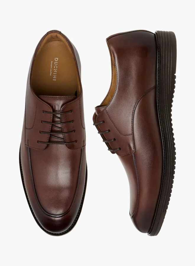 DUCHINI Men's Solid Lace-Up Derby Shoes
