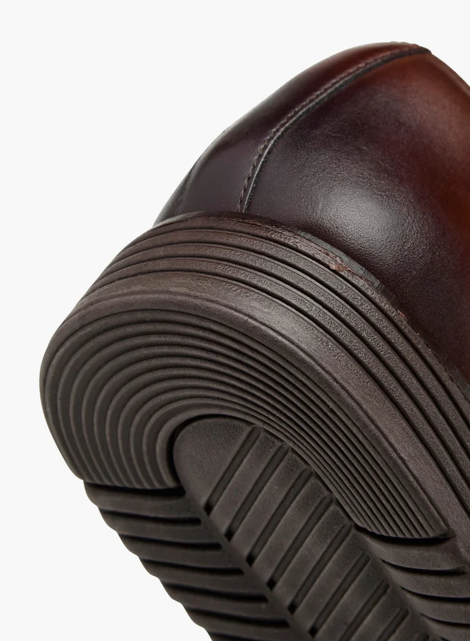 DUCHINI Men's Solid Lace-Up Derby Shoes
