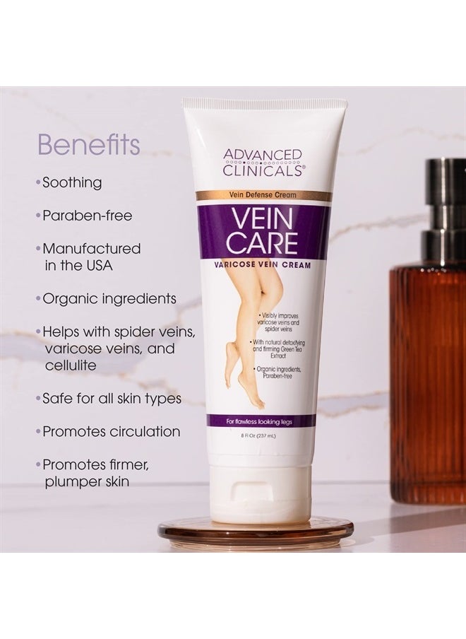 Advanced Clinicals Vein Care Leg Cream For Varicose Veins & Spider Veins, Collagen & Arnica Skin Care Therapy Firming Vein Lotion Helps Visibly Diminish Varicose Vein For Legs, Body, & Arms, 2-Pack  - Image 4