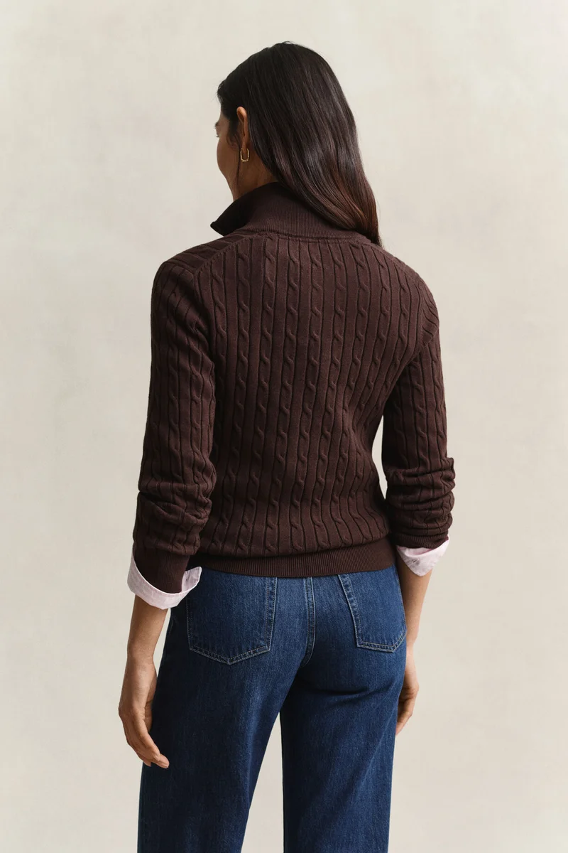 Gant  Stretch Cotton Cable Half-Zip for Women | Best Price UAE